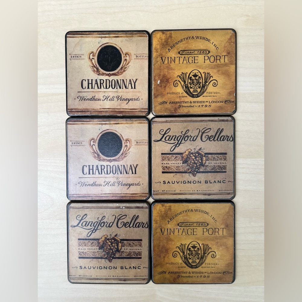 Vintage Wine Wooden Coasters